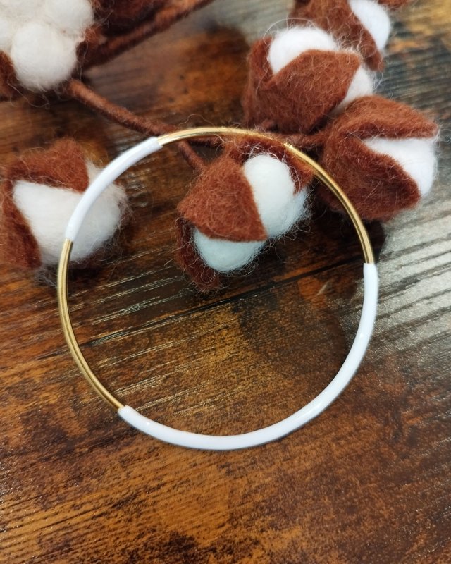 Jonc fin bicolore en acier inoxydable