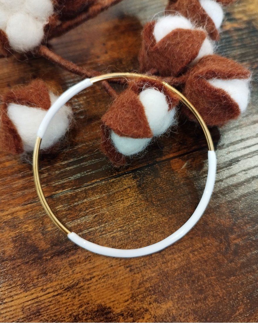 Jonc fin bicolore en acier inoxydable