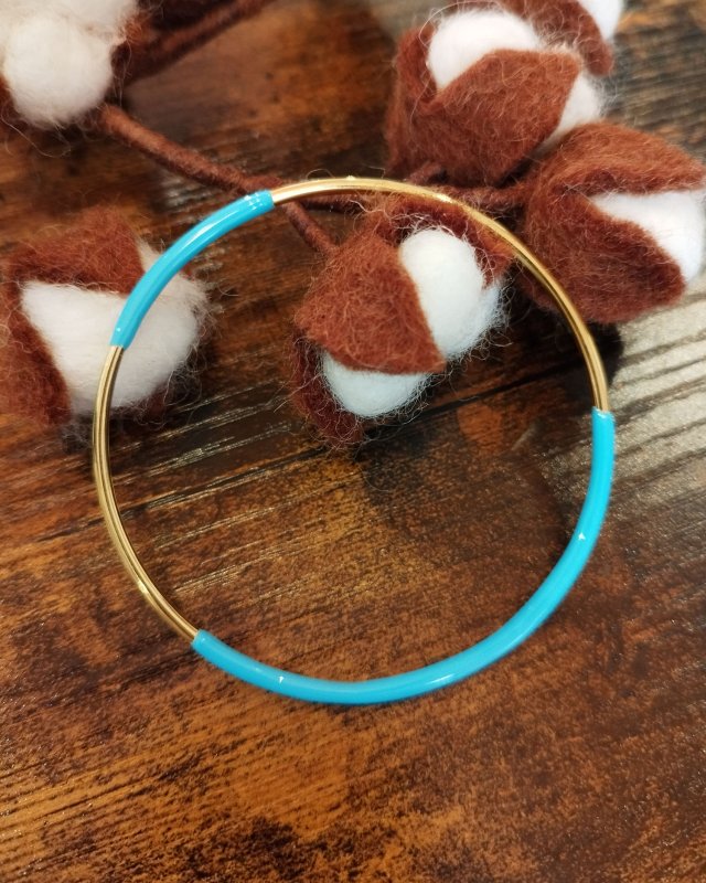 Jonc fin bicolore en acier inoxydable