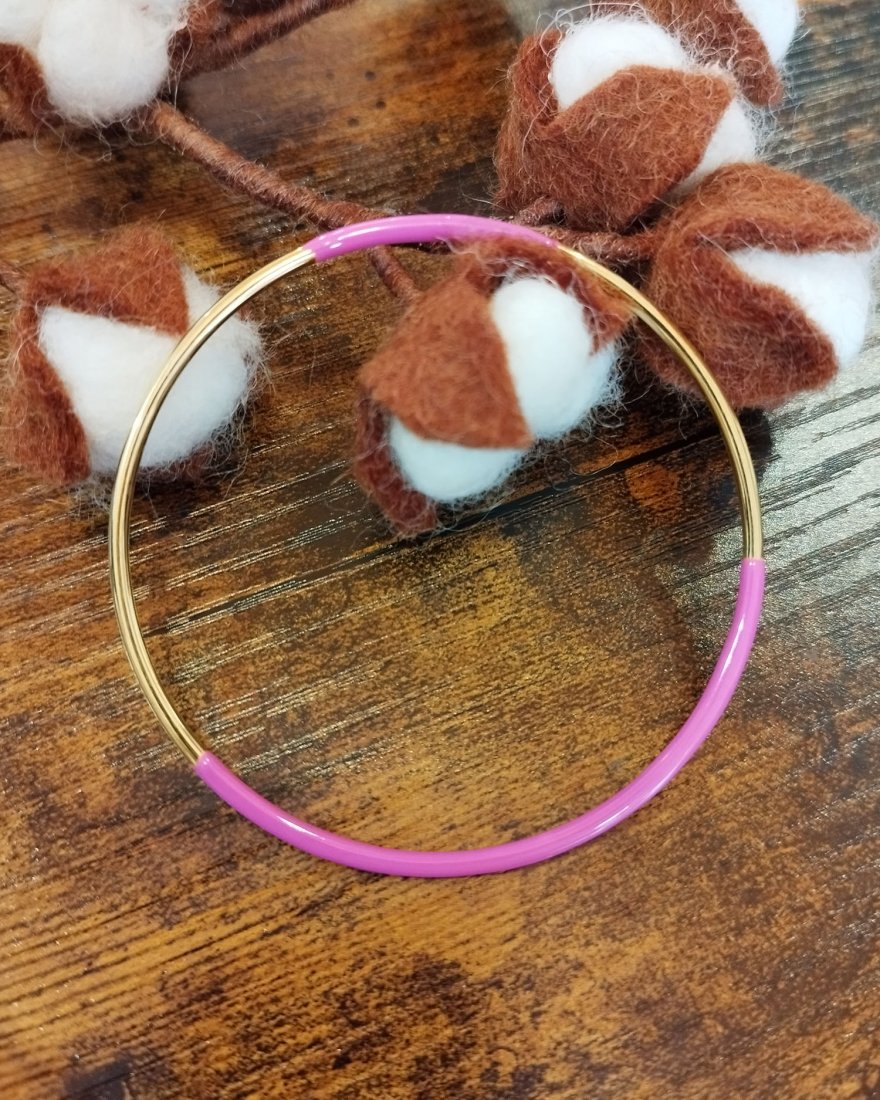 Jonc fin bicolore en acier inoxydable