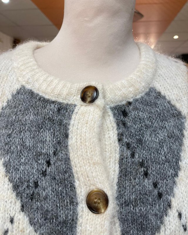 Gilet en maille épaisse motif jacquard