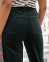 Pantalon Viviane en velours vert sapin