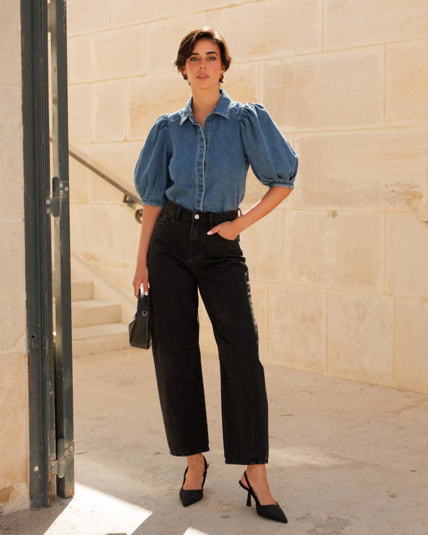 Jean Brandy en denim gris foncé