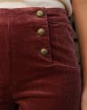 Pantalon à pont Victorine en velours rose
