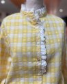 Chemisier en vichy jaune à petits coeurs