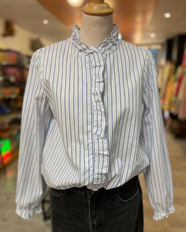 Chemisier à rayures bleu et...