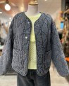Veste matelassée grise à surpiqûres ondulées