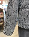 Veste matelassée grise à surpiqûres ondulées