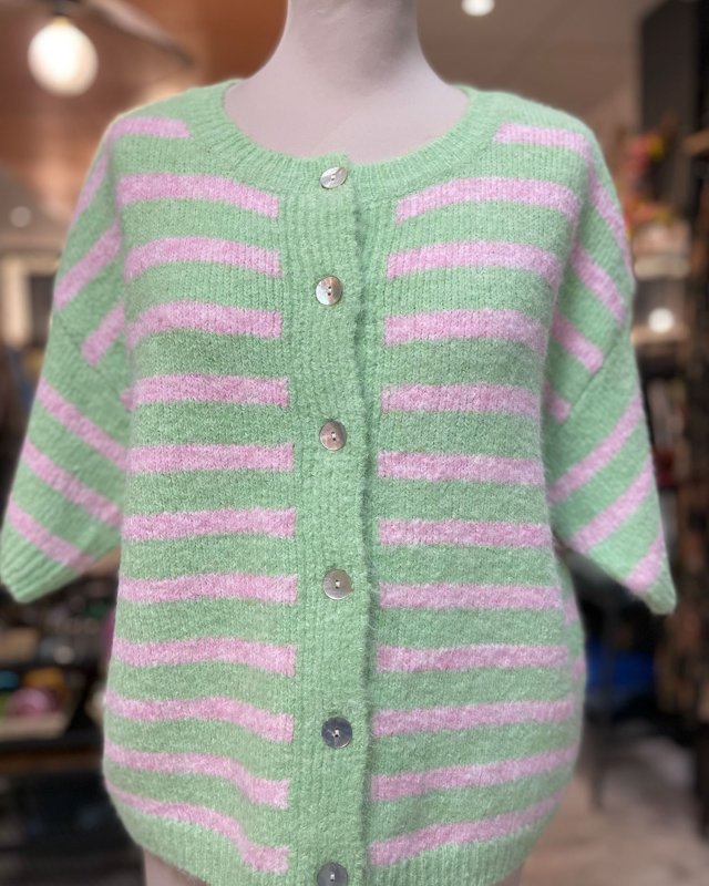 Gilet à rayures vertes et...