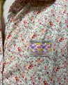 Veste réversible en moumoute jaune et tissu liberty
