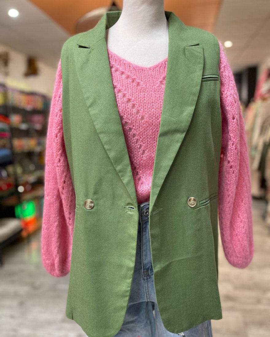 Blazer sans manches vert