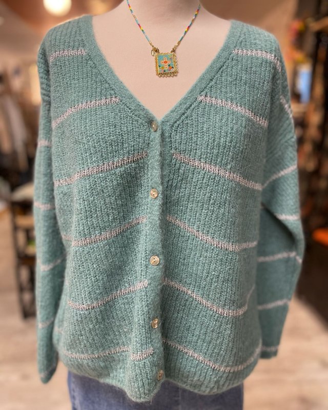 Gilet à rayures argentées