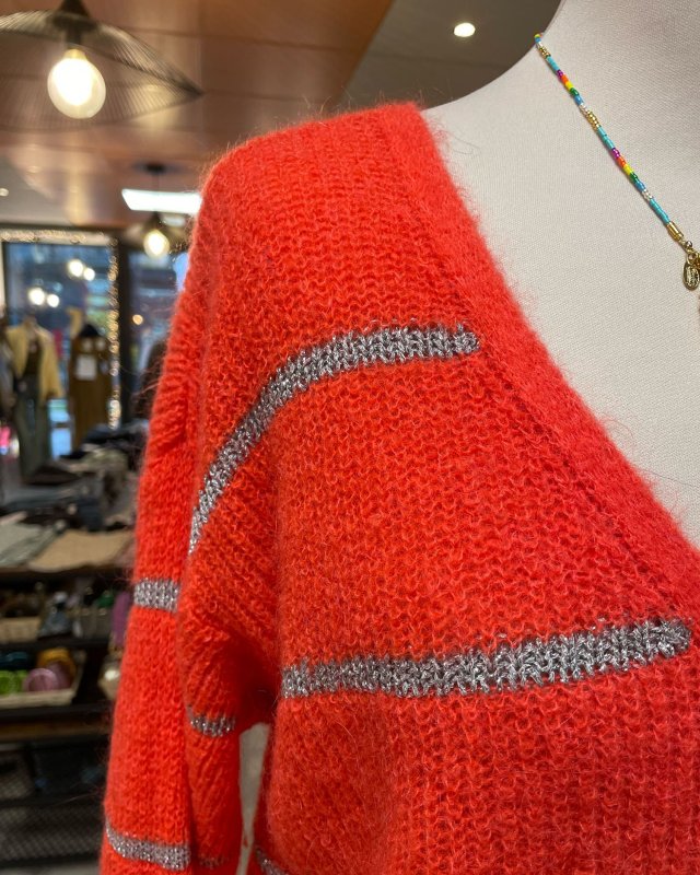 Gilet à rayures argentées