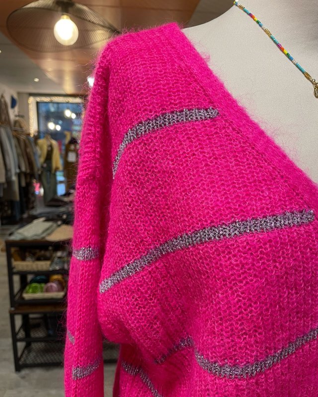 Gilet à rayures argentées