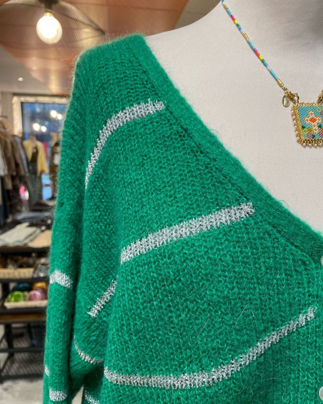 Gilet à rayures argentées