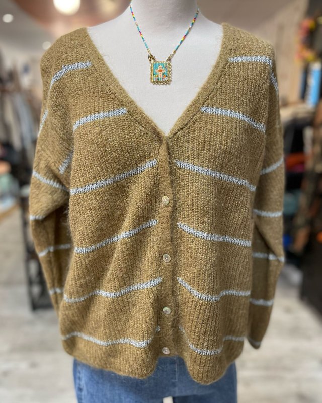 Gilet à rayures argentées