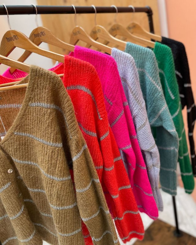 Gilet à rayures argentées