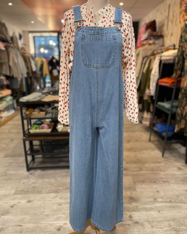 Salopette en jean bleu clair