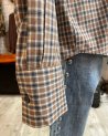 Chemise à carreaux marron et beige