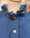 Chemise en denim à col volanté