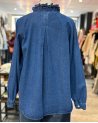 Chemise en denim à col volanté