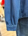 Chemise en denim à col volanté