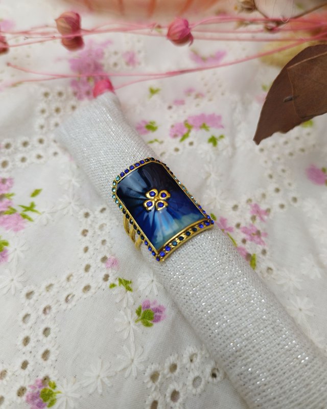 Bague rectangulaire en...