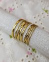 Bague dorée à multi-rangs travaillés