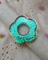 Bague dorée en forme de fleur turquoise