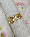 Bague love en acier inoxydable doré