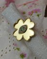 Bague trèfle avec un oeil décoré de strass
