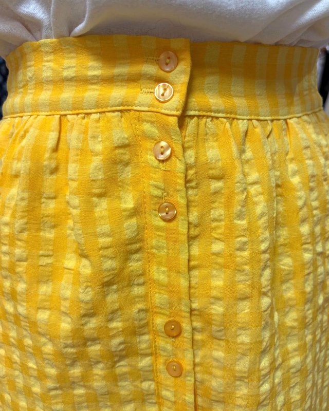 Jupe midi en vichy jaune