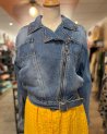 Veste courte en jean style perfecto