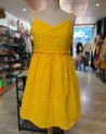 Robe courte à bretelles en tissu vichy jaune