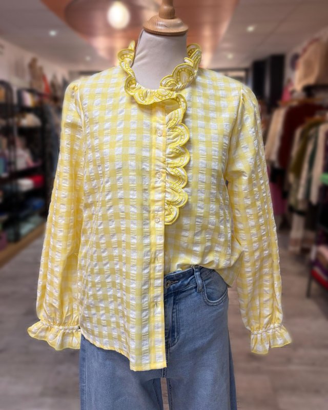 Chemisier en vichy jaune...