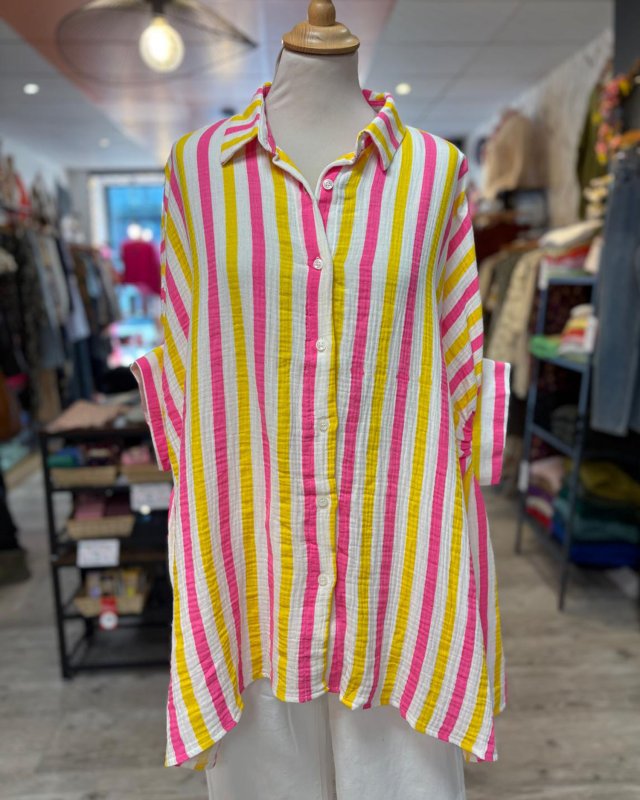 Chemise large à rayures...