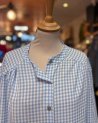 Chemisier ample à motif vichy bleu clair