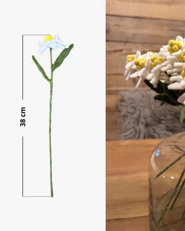 Branche décorative d'edelweiss en feutrine