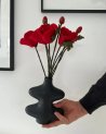 Branche décorative de coquelicot en laine
