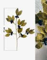 Branche décorative de myrtille en laine