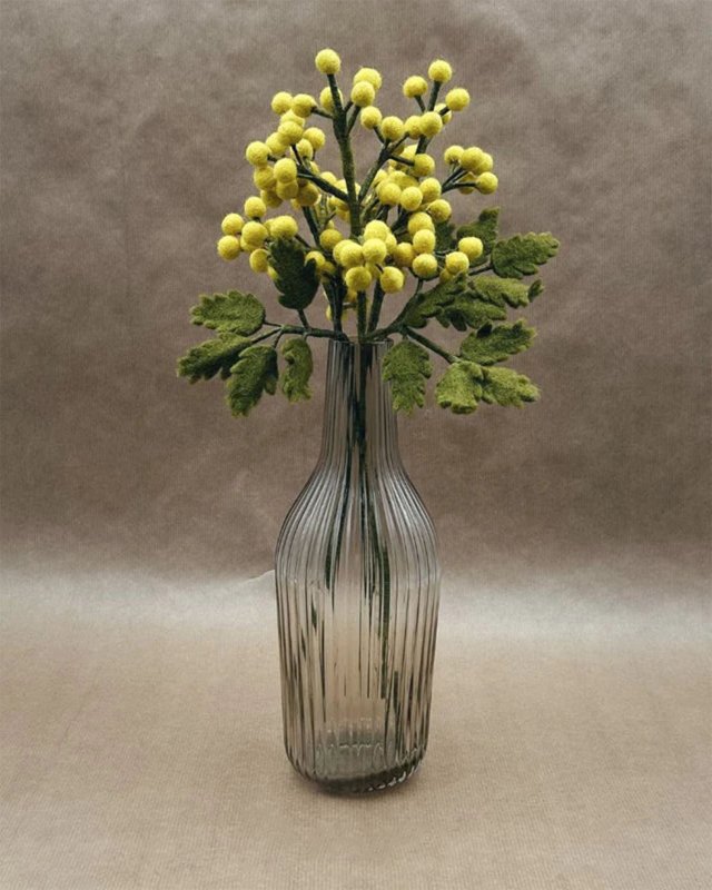 Branche de mimosa en laine