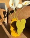 Feuille d'arum décorative en laine