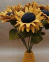 Fleur de tournesol décoratif en laine feutrée