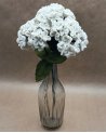Hortensia blanc décoratif en laine feutrée