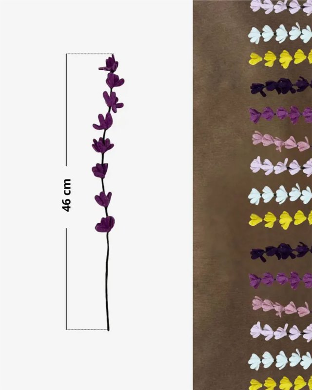 Branche de genêts blancs en feutrine
