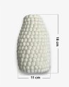 Vase boule blanc en laine feutrée