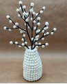 Vase boule blanc en laine feutrée