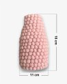 Vase boule rose clair en laine feutrée