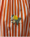 Robe citrons à rayures corail et blanches