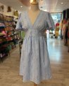 Robe courte à imprimé vichy bleu